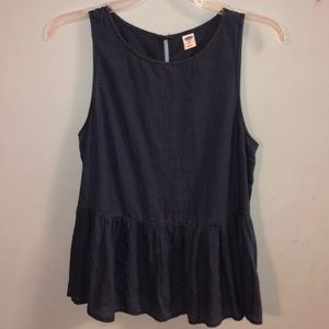 Denim flare tank